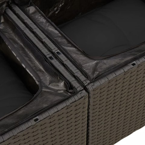 9-CZ. ZESTAW WYPOCZYNKOWY DO OGRODU Z PODUSZKAMI CZARNY