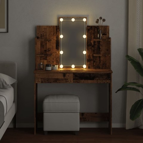 TOALETKA Z OŚWIETLENIEM LED STARE DREWNO 96X40X142CM