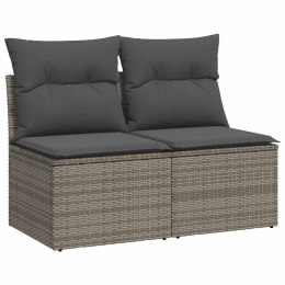 2-CZ. SOFA OGRODOWA Z PODUSZKAMI SZARY RATTAN PE I AKACJA