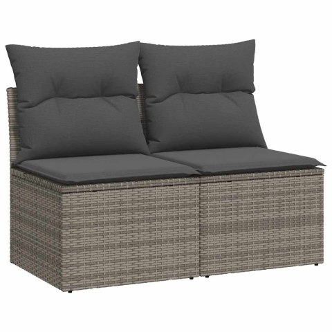 2-CZ. SOFA OGRODOWA Z PODUSZKAMI SZARY RATTAN PE I AKACJA
