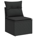 2-CZ. SOFA OGRODOWA Z PODUSZKAMI CZARNY RATTAN PE I AKACJA
