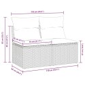 2-CZ. SOFA OGRODOWA Z PODUSZKAMI CZARNY RATTAN PE I AKACJA