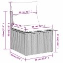 2-CZ. SOFA OGRODOWA Z PODUSZKAMI CZARNY RATTAN PE I AKACJA
