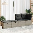 2-CZ SOFA OGRODOWA Z PODUSZKAMI JASNOSZARY RATTAN PE I AKACJA