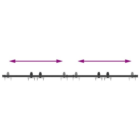 SYSTEM DO DRZWI PRZESUWNYCH DO MEBLI 183CM STAL WĘGLOWA