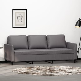 3-OSOBOWA SOFA SZARA 180CM SZTUCZNA SKÓRA
