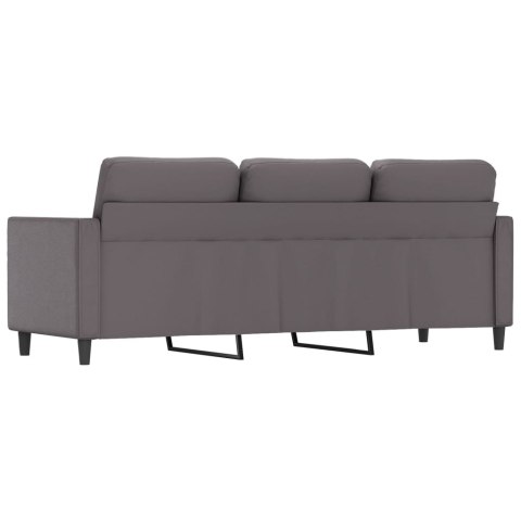 3-OSOBOWA SOFA SZARA 180CM SZTUCZNA SKÓRA