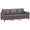 3-OSOBOWA SOFA Z PODNÓŻKIEM SZARY 180CM SZTUCZNA SKÓRA