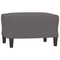 3-OSOBOWA SOFA Z PODNÓŻKIEM SZARY 180CM SZTUCZNA SKÓRA