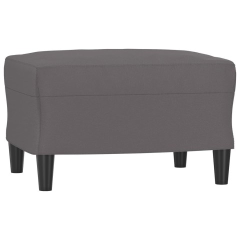 3-OSOBOWA SOFA Z PODNÓŻKIEM SZARY 180CM SZTUCZNA SKÓRA
