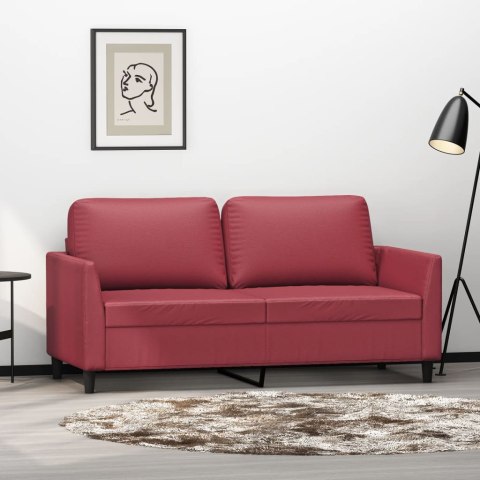 2-OSOBOWA SOFA WINNA CZERWIEŃ 140CM SZTUCZNA SKÓRA