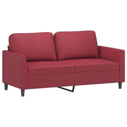 2-OSOBOWA SOFA WINNA CZERWIEŃ 140CM SZTUCZNA SKÓRA