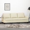 3-OSOBOWA SOFA KREMOWA 180CM SZTUCZNA SKÓRA