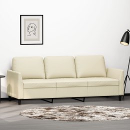 3-OSOBOWA SOFA KREMOWA 180CM SZTUCZNA SKÓRA