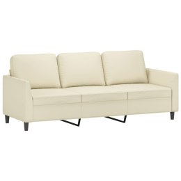 3-OSOBOWA SOFA KREMOWA 180CM SZTUCZNA SKÓRA
