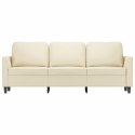 3-OSOBOWA SOFA KREMOWA 180CM SZTUCZNA SKÓRA