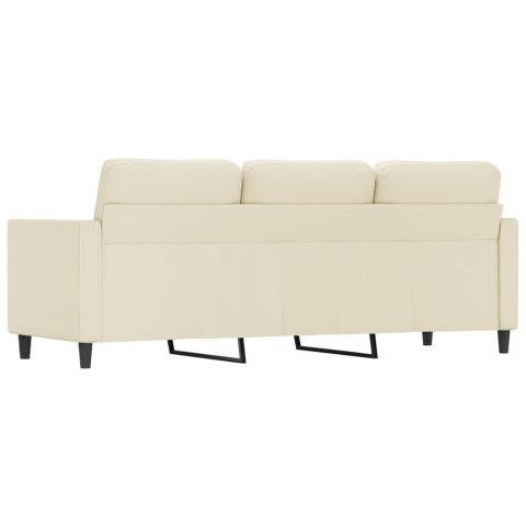 3-OSOBOWA SOFA KREMOWA 180CM SZTUCZNA SKÓRA