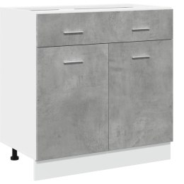 SZAFKA Z SZUFLADĄ SZAROŚĆ BETONU 80X46X81,5CM PŁYTA
