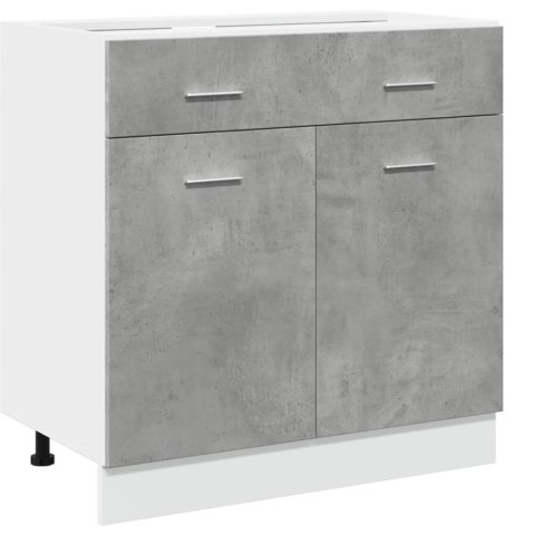 SZAFKA Z SZUFLADĄ SZAROŚĆ BETONU 80X46X81,5CM PŁYTA