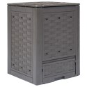 KOMPOSTOWNIK BRĄZOWY 60X60X83CM 300 L RATTAN Z TWORZYWA