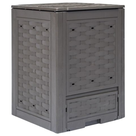 KOMPOSTOWNIK BRĄZOWY 60X60X83CM 300 L RATTAN Z TWORZYWA