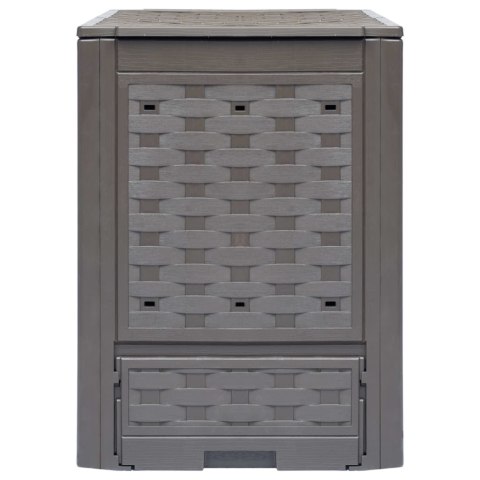 KOMPOSTOWNIK BRĄZOWY 60X60X83CM 300 L RATTAN Z TWORZYWA