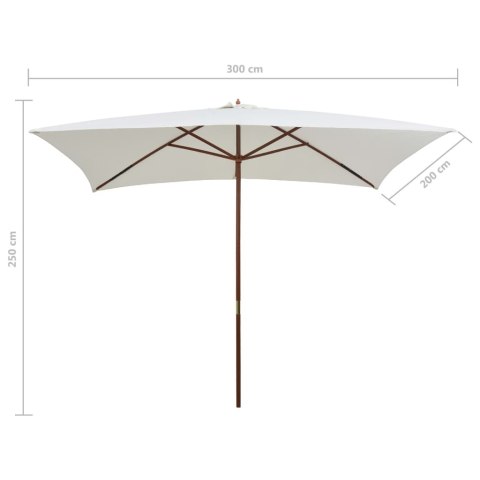 PARASOL OGRODOWY 200X300CM DREWNIANY KREMOWY