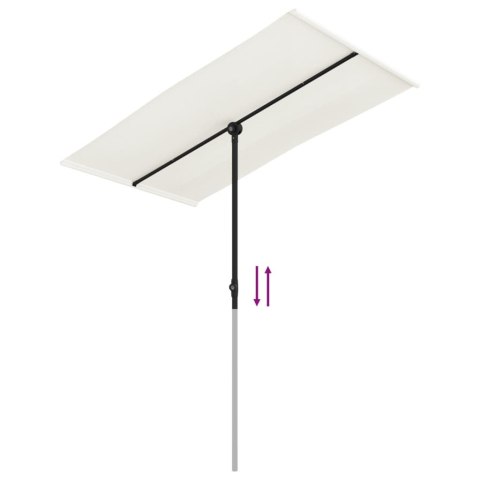 PARASOL OGRODOWY NA ALUMINIOWYM SŁUPKU 180X110CM PIASKOWY