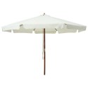 PARASOL OGRODOWY NA DREWNIANYM SŁUPKU 330CM PIASKOWA BIEL