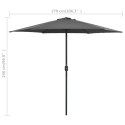 PARASOL OGRODOWY NA ALUMINIOWYM SŁUPKU 270X246CM ANTRACYTOWY