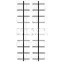 ŚCIENNE UCHWYTY NA 20 BUTELEK WINA 2 SZT. CZARNE METALOWE