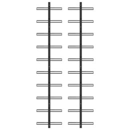 ŚCIENNE UCHWYTY NA 20 BUTELEK WINA 2 SZT. CZARNE METALOWE