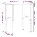 STOLIK ROBOCZY CIEMNY BRĄZ 80X60X(71,5-98)CM DREWNO DĘBOWE