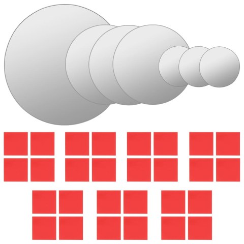 ZESTAW 7 OKRĄGŁYCH LUSTER ŚCIENNYCH SZKLANYCH