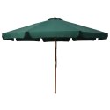 PARASOL OGRODOWY NA DREWNIANYM SŁUPKU 330CM ZIELONY