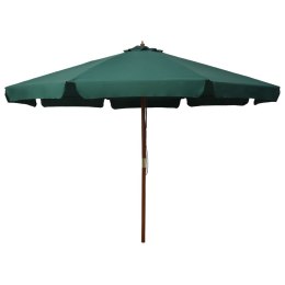 PARASOL OGRODOWY NA DREWNIANYM SŁUPKU 330CM ZIELONY