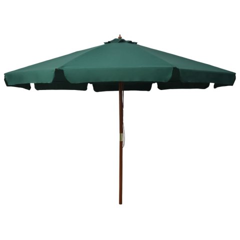 PARASOL OGRODOWY NA DREWNIANYM SŁUPKU 330CM ZIELONY