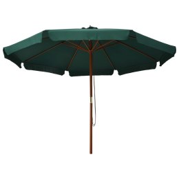 PARASOL OGRODOWY NA DREWNIANYM SŁUPKU 330CM ZIELONY