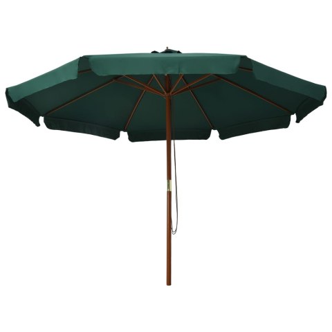 PARASOL OGRODOWY NA DREWNIANYM SŁUPKU 330CM ZIELONY