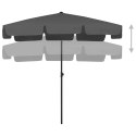 PARASOL PLAŻOWY ANTRACYTOWY 200X125CM