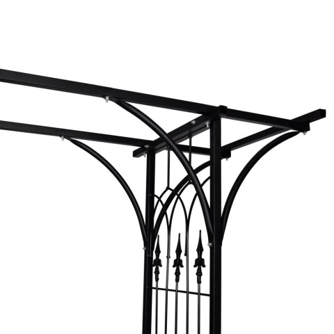 PERGOLA OGRODOWA 200X52X204CM ŻELAZNA CZARNA DO RÓŻ I PNĄCZY