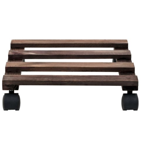 STOJAK NA ROŚLINY NA KÓŁKACH 4 SZT. DREWNO CEDROWE 25X25CM