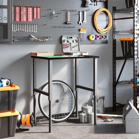 STOLIK ROBOCZY CIEMNY BRĄZ 80X60X(71,5-98)CM DREWNO DĘBOWE