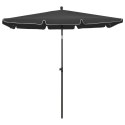 PARASOL OGRODOWY NA SŁUPKU 210X140CM ANTRACYTOWY