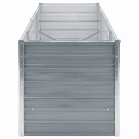 PODWYŻSZONA DONICA Z GALWANIZOWANEJ STALI 240X80X77CM SZARA