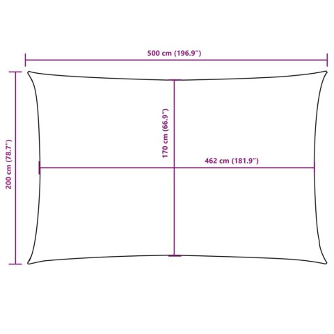 ŻAGIEL PRZECIWSŁONECZNY OGRODOWY WODOODPORNY MARKIZA TARAS PROSTOKĄT 2X5M KREMOWY