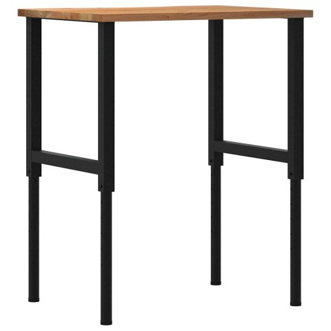 STOLIK ROBOCZY JASNY BRĄZ 80X60X(71,5-98)CM DREWNO DĘBOWE