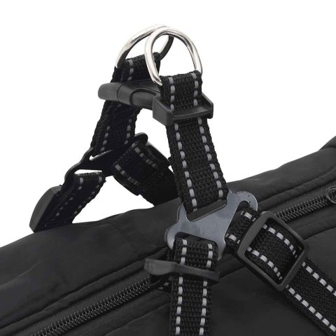 PŁASZCZ DLA PSA Z SZELKAMI WODOODPORNY CZARNY 3XL