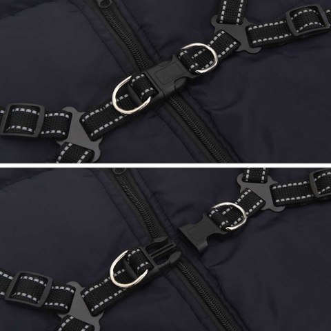 PŁASZCZ DLA PSA Z SZELKAMI WODOODPORNY GRANATOWY 4XL