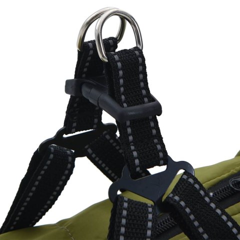 PŁASZCZ UBRANKO KURTECZKA DLA PSA Z SZELKAMI WODOODPORNY ZIELONY 4XL